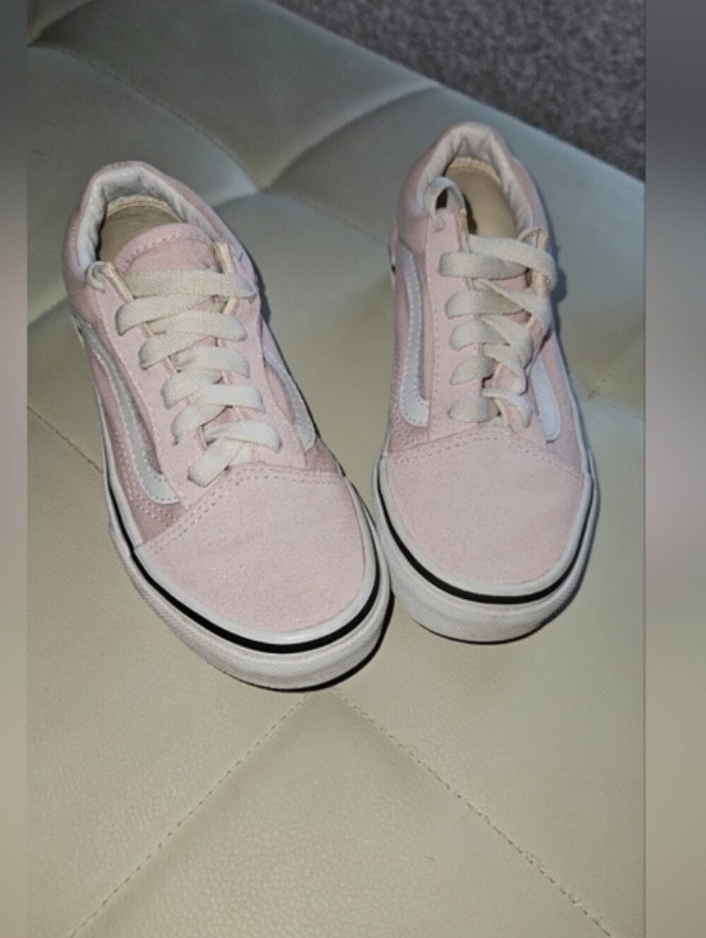 Vans Pink and White Low-Top Sneakers